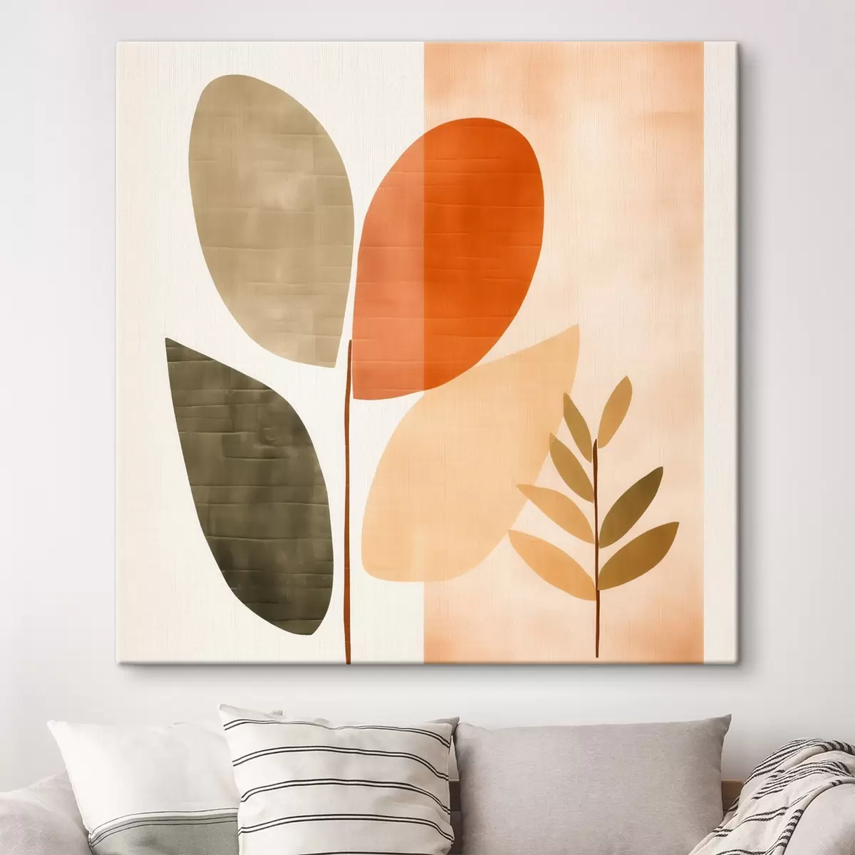 Glezna Minimālistisks lapotne mākslinieciskā stilā s46644