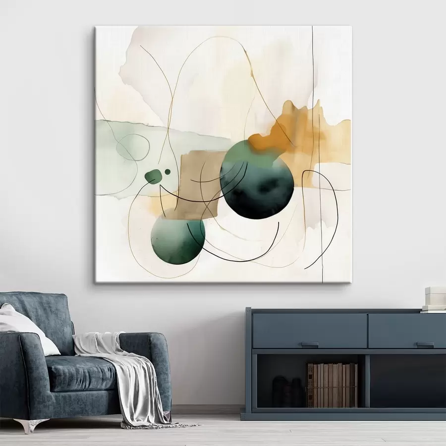 Glezna Noapaļotu siluetu ritms modernā akvareļu stilā s46648