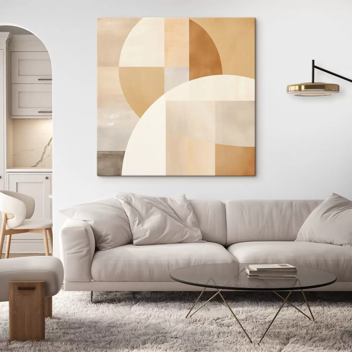 Glezna Mākslinieciskā ģeometrija pasteļtoņos s46650