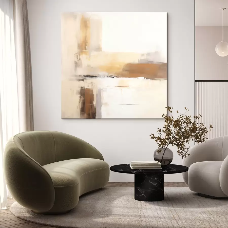 Glezna Gaiša abstrakta kompozīcija siltos toņos s46654