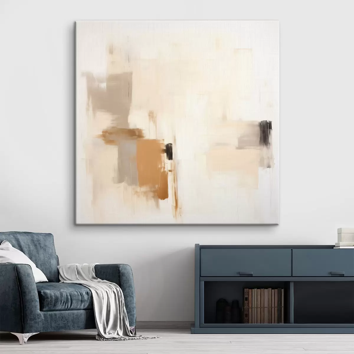 Glezna Abstrakcija ar izplūdušām formām mierīgos toņos s46655