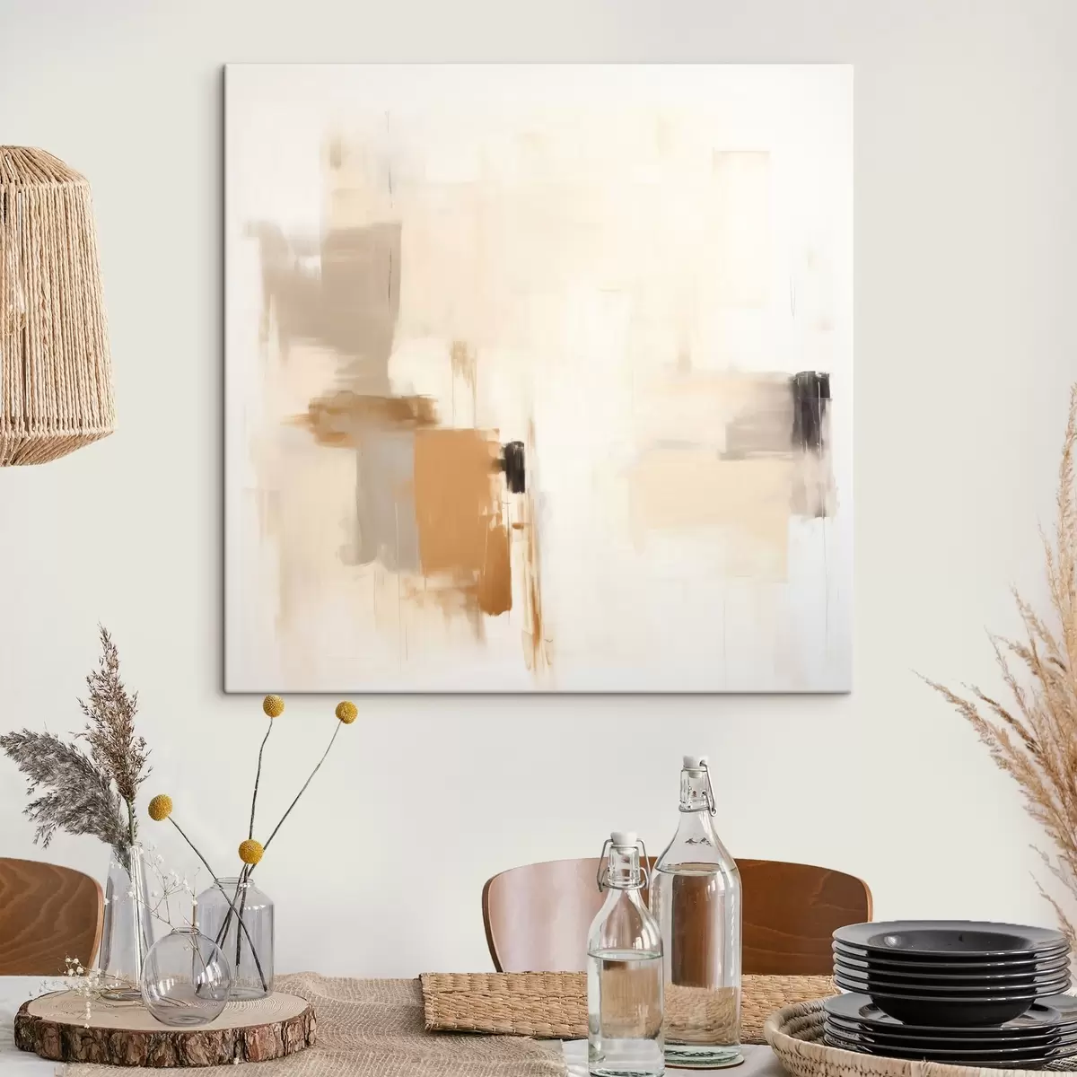 Glezna Abstrakcija ar izplūdušām formām mierīgos toņos s46655