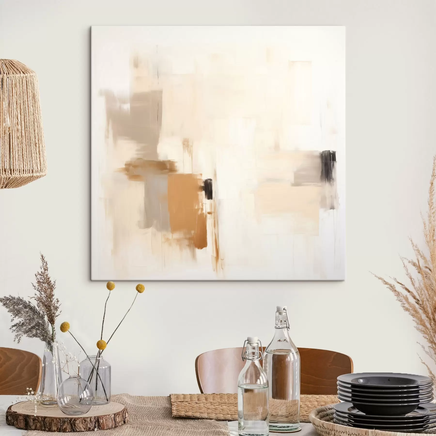 Glezna Abstrakcija ar izplūdušām formām mierīgos toņos s46655