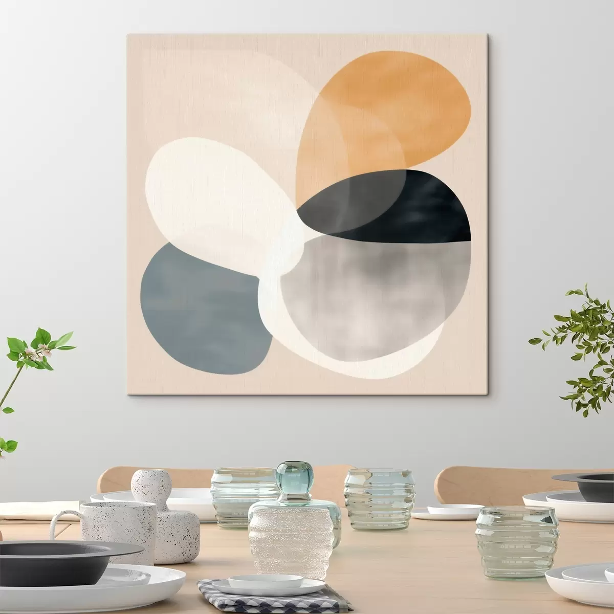 Glezna Minimālistiska abstrakcija ar gludām ģeometriskām formām s46664