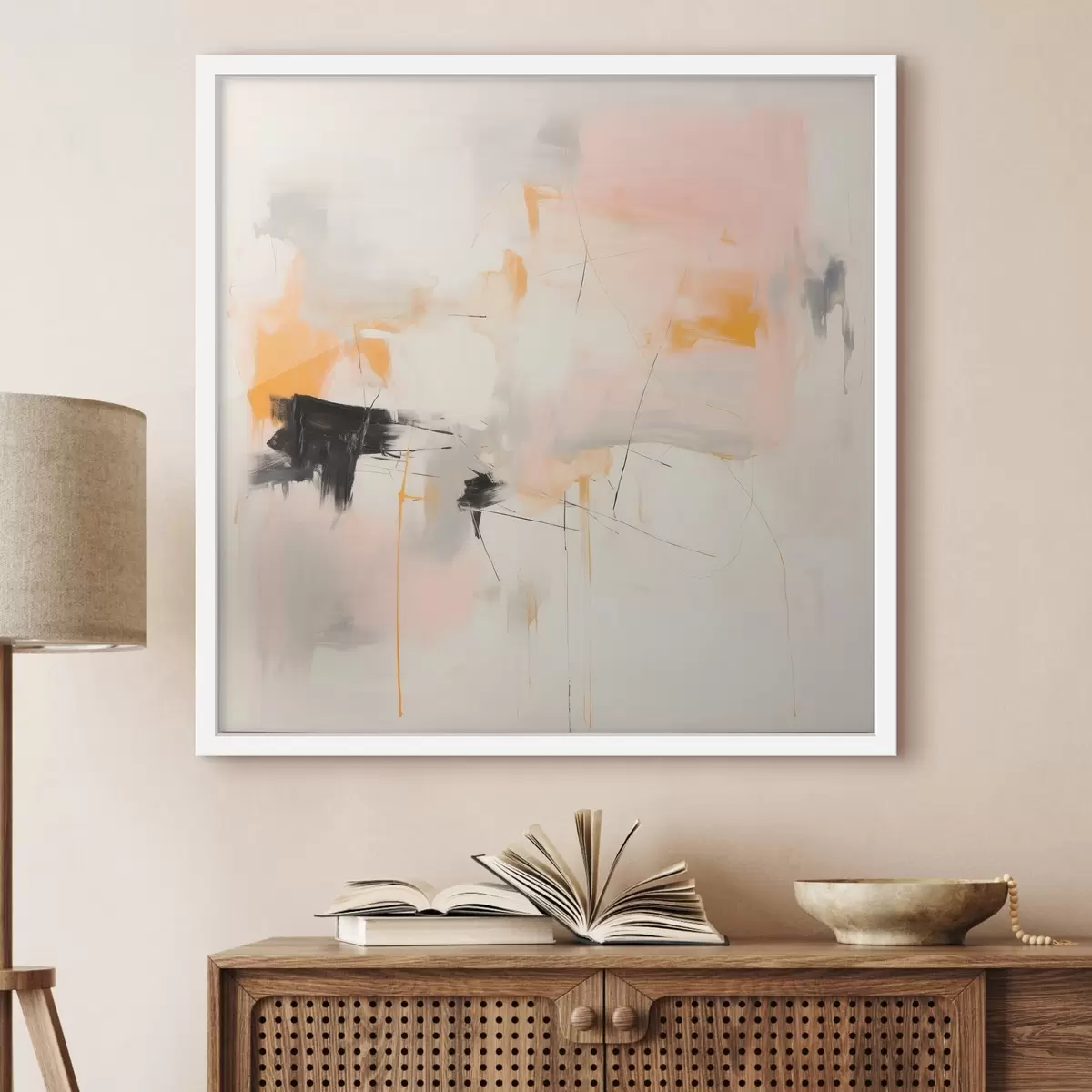 Plakāts Neskaidras formas un dinamiskas līnijas žestu tehnikā f46639