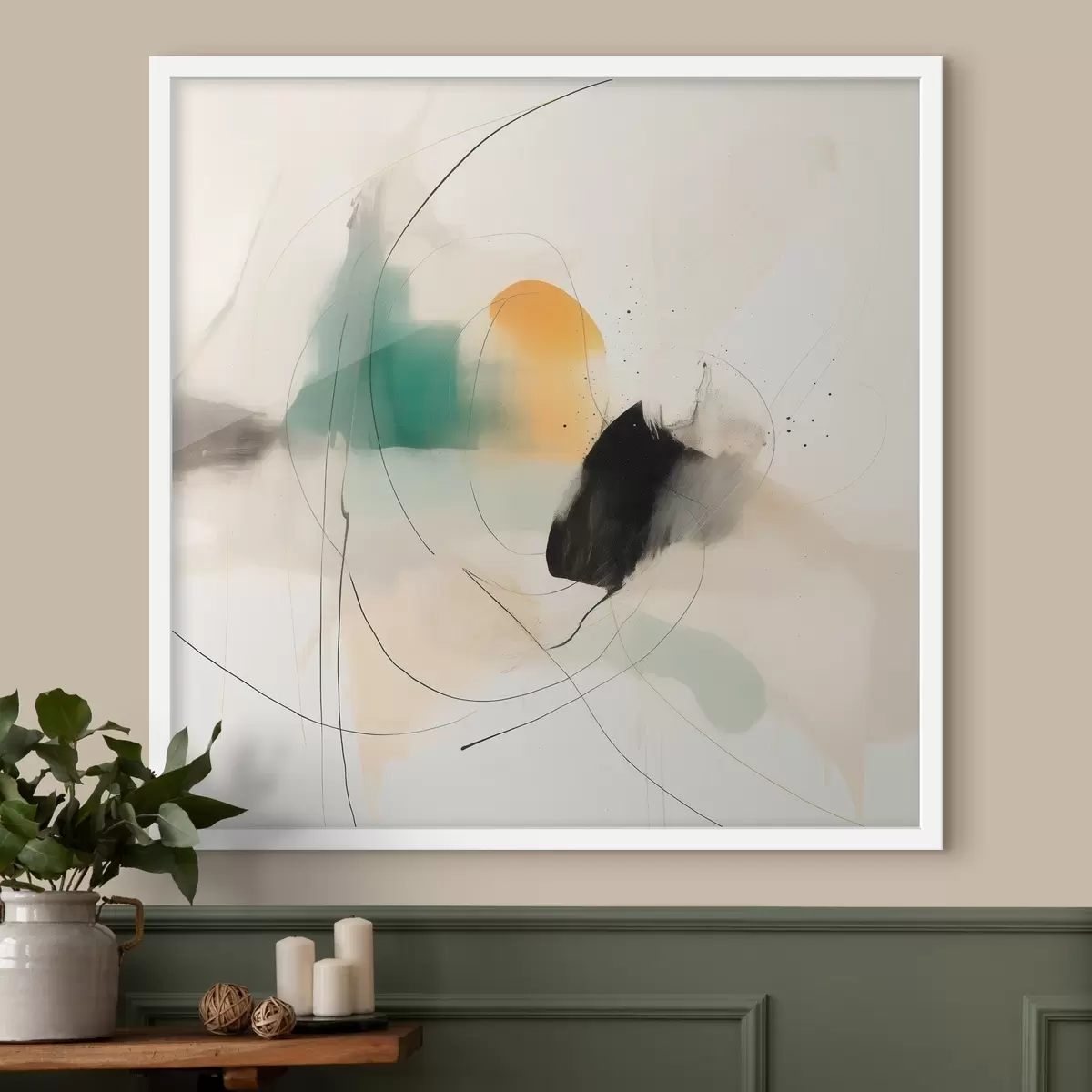 Plakāts Maiga krāsu un līniju dinamika gaisīgā abstrakcijā f46641