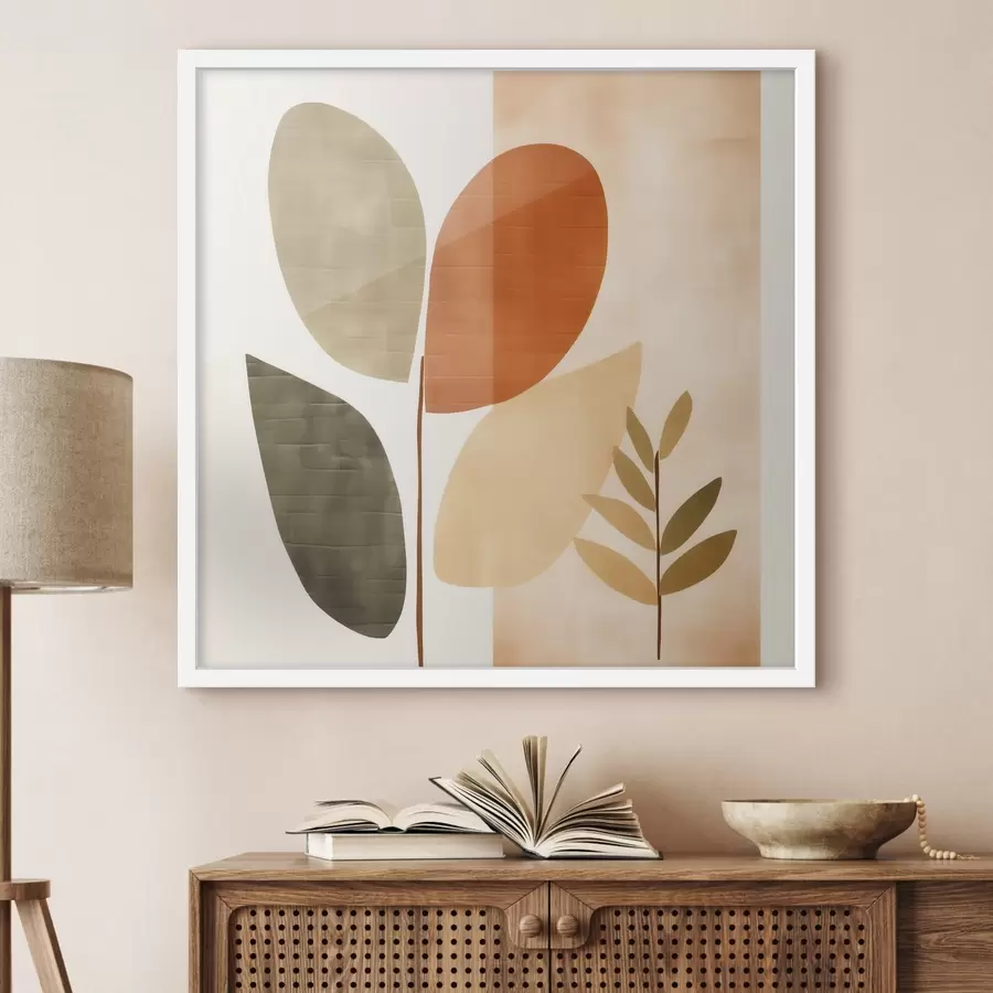 Fototapetes Minimālistisks lapotne mākslinieciskā stilā f46644