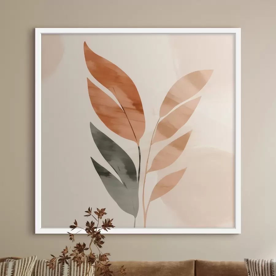 Fototapetes Botāniskais sastāvs siltos toņos f46647