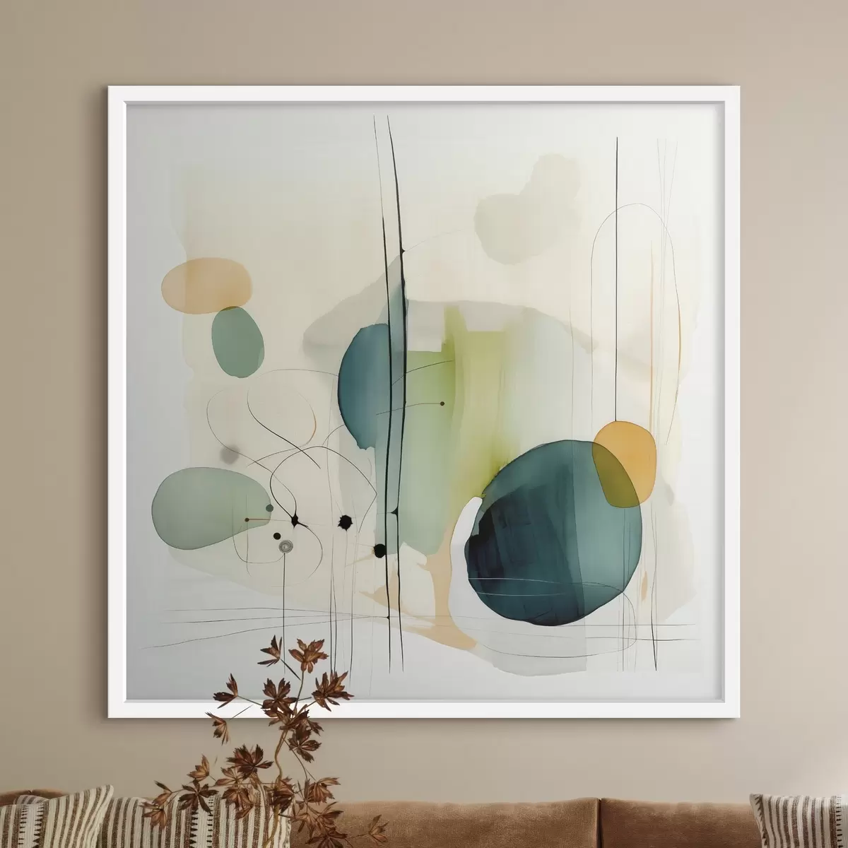 Plakāts Mākslinieciskā ģeometrija maigās toņos f46649