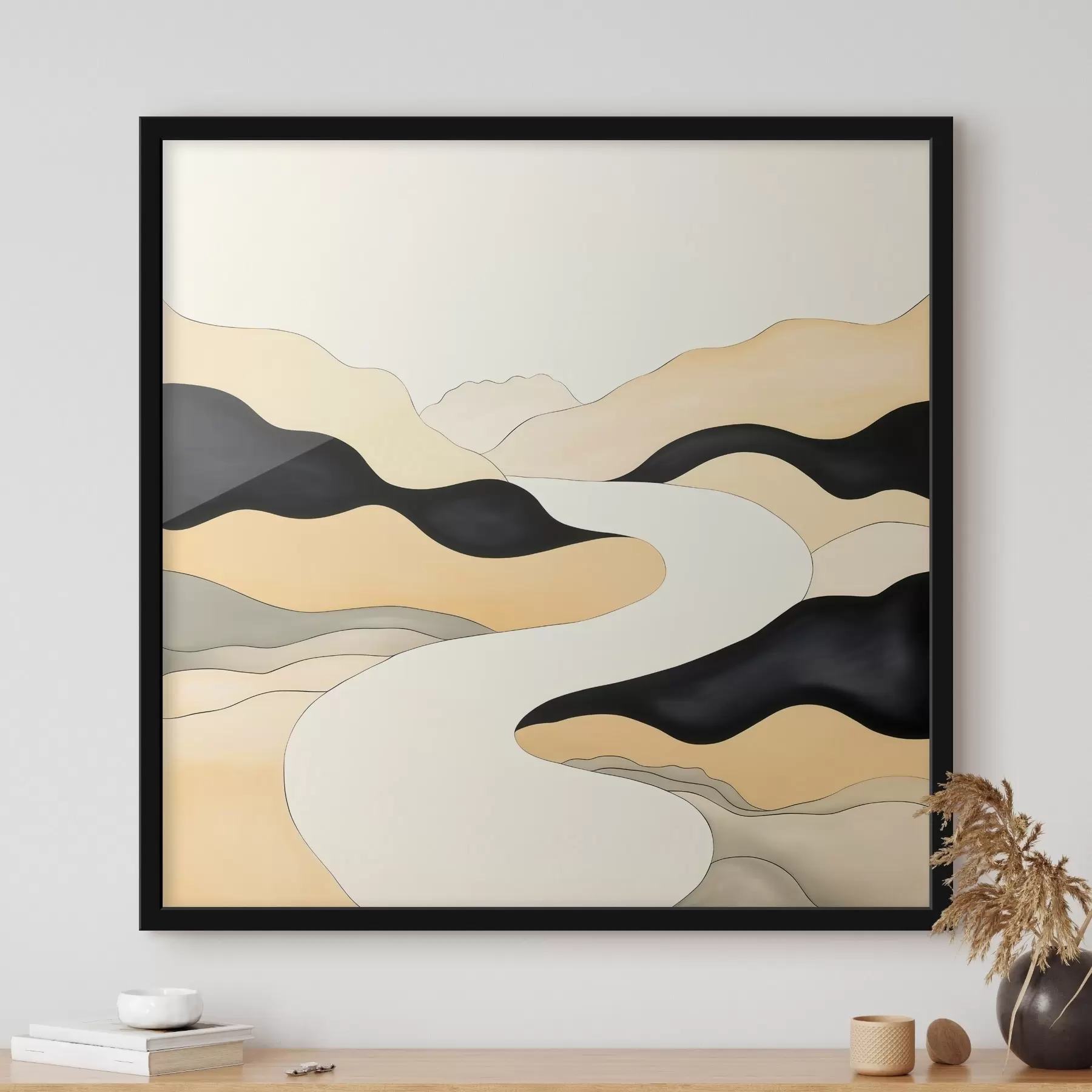 Fototapetes Mākslinieciska kompozīcija ar kontrastējošiem akcentiem siltā krāsu gamā f46663