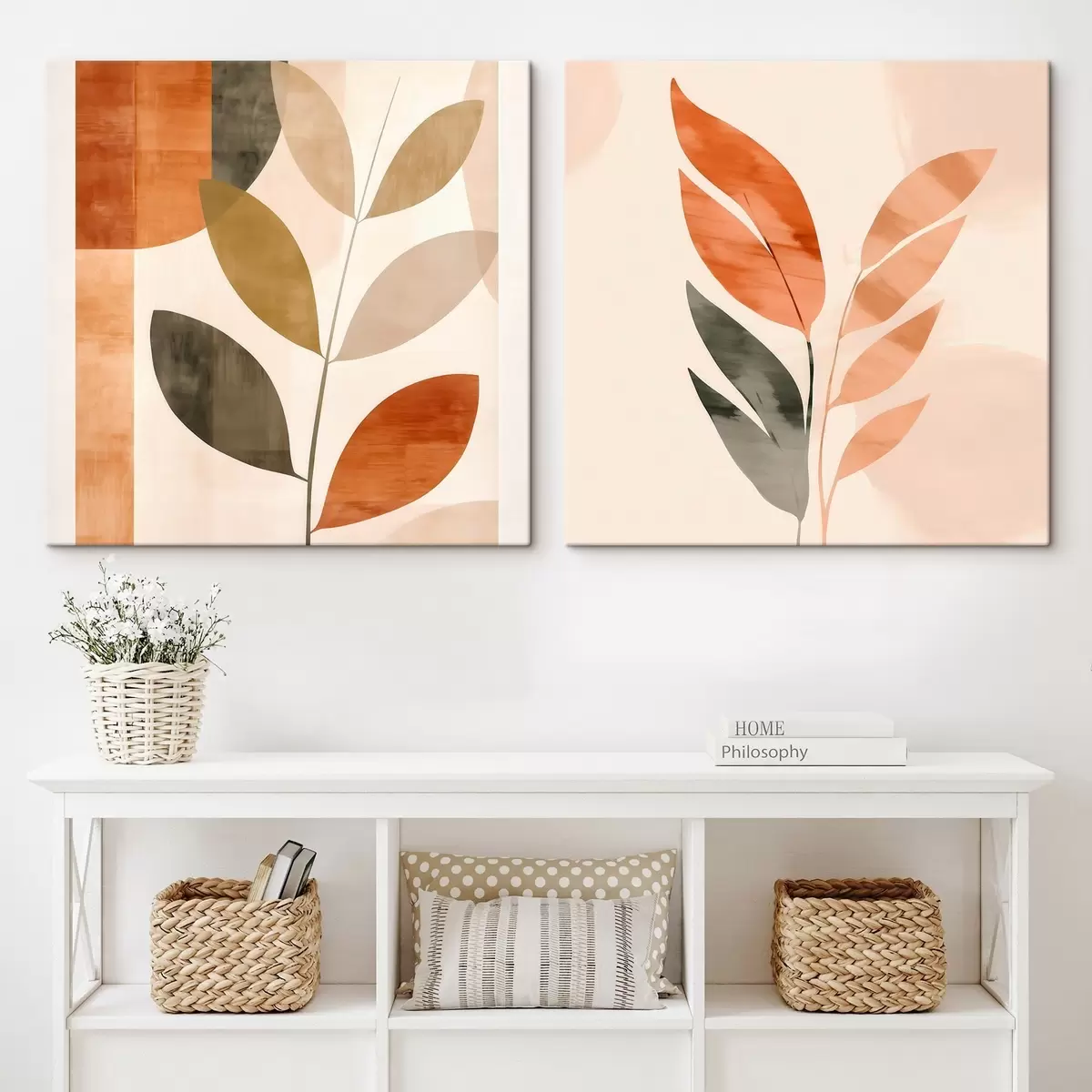 Glezna Stilizēts augu attēlojums mierīgā krāsu gamā m00984