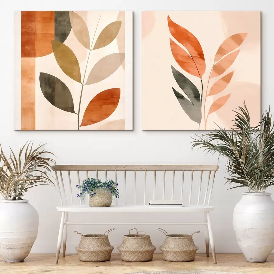 Glezna Stilizēts augu attēlojums mierīgā krāsu gamā m00984