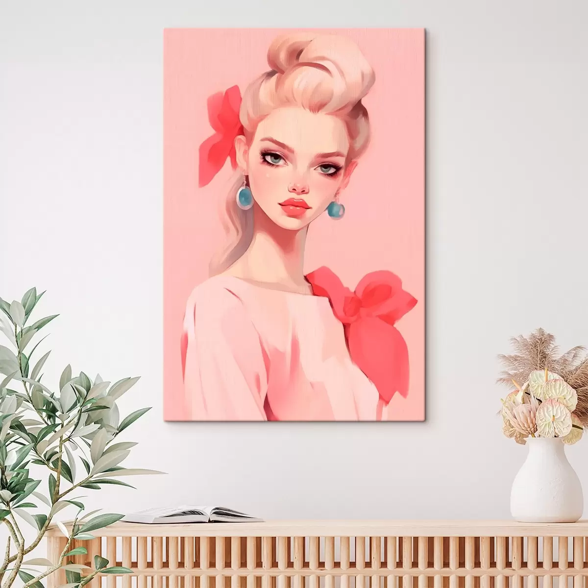 Glezna Meitene rozā s46804