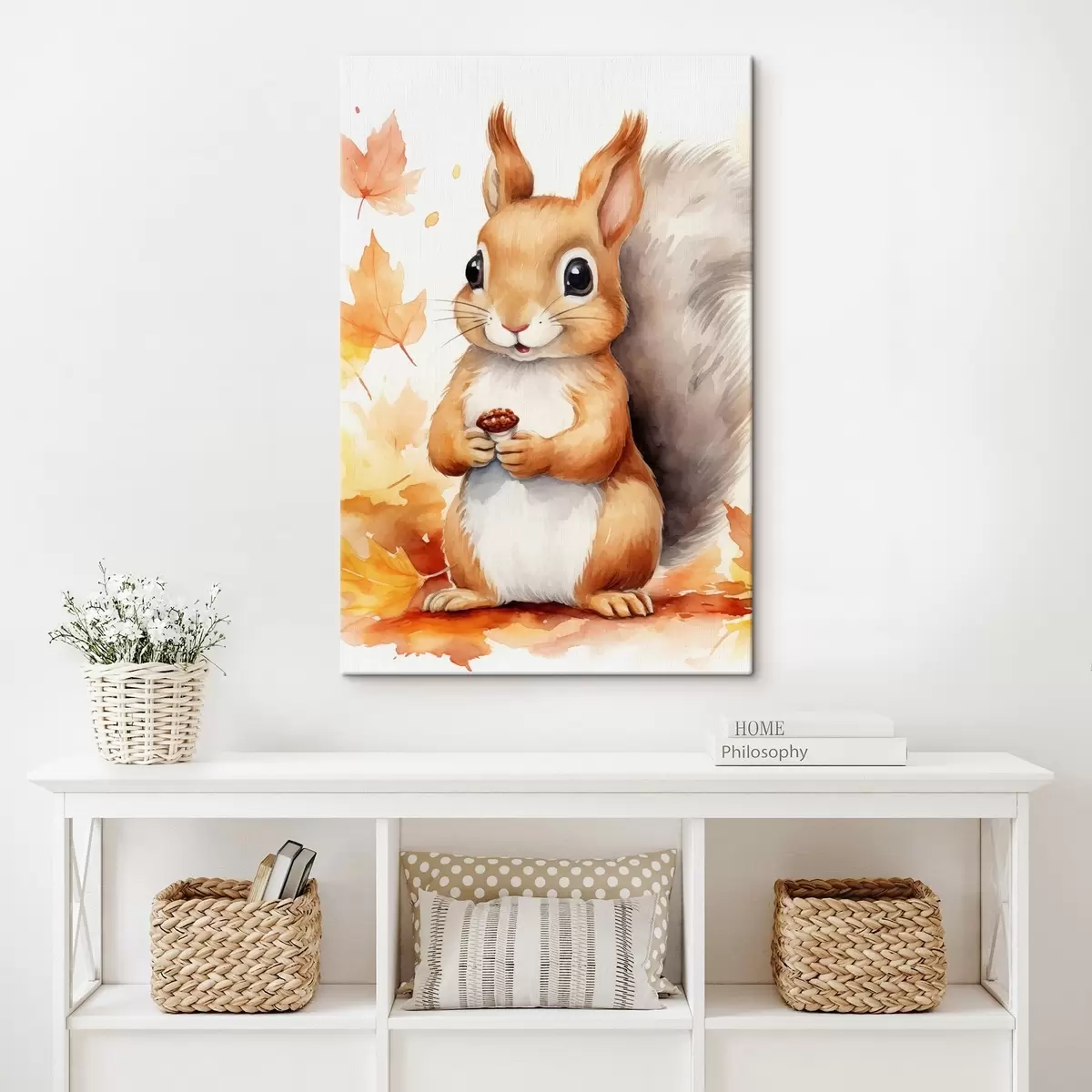 Glezna Cute vāvere, imitācija akvareļglezniecība s46766