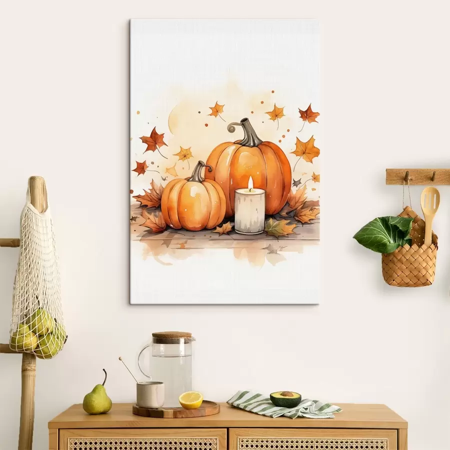 Glezna Rudens kompozīcija, akvareļa imitācija s46770