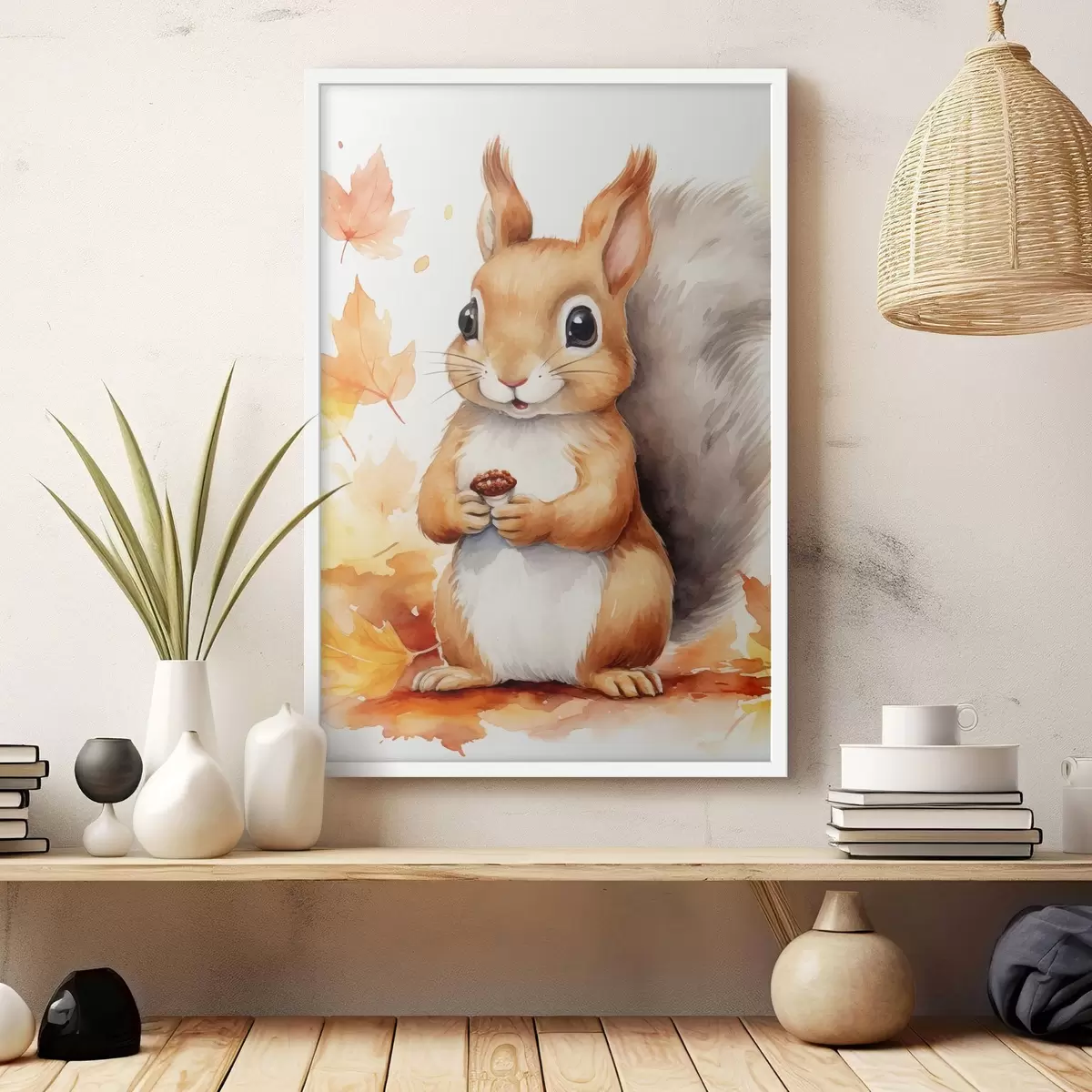 Plakāts Cute vāvere, imitācija akvareļglezniecība f46766