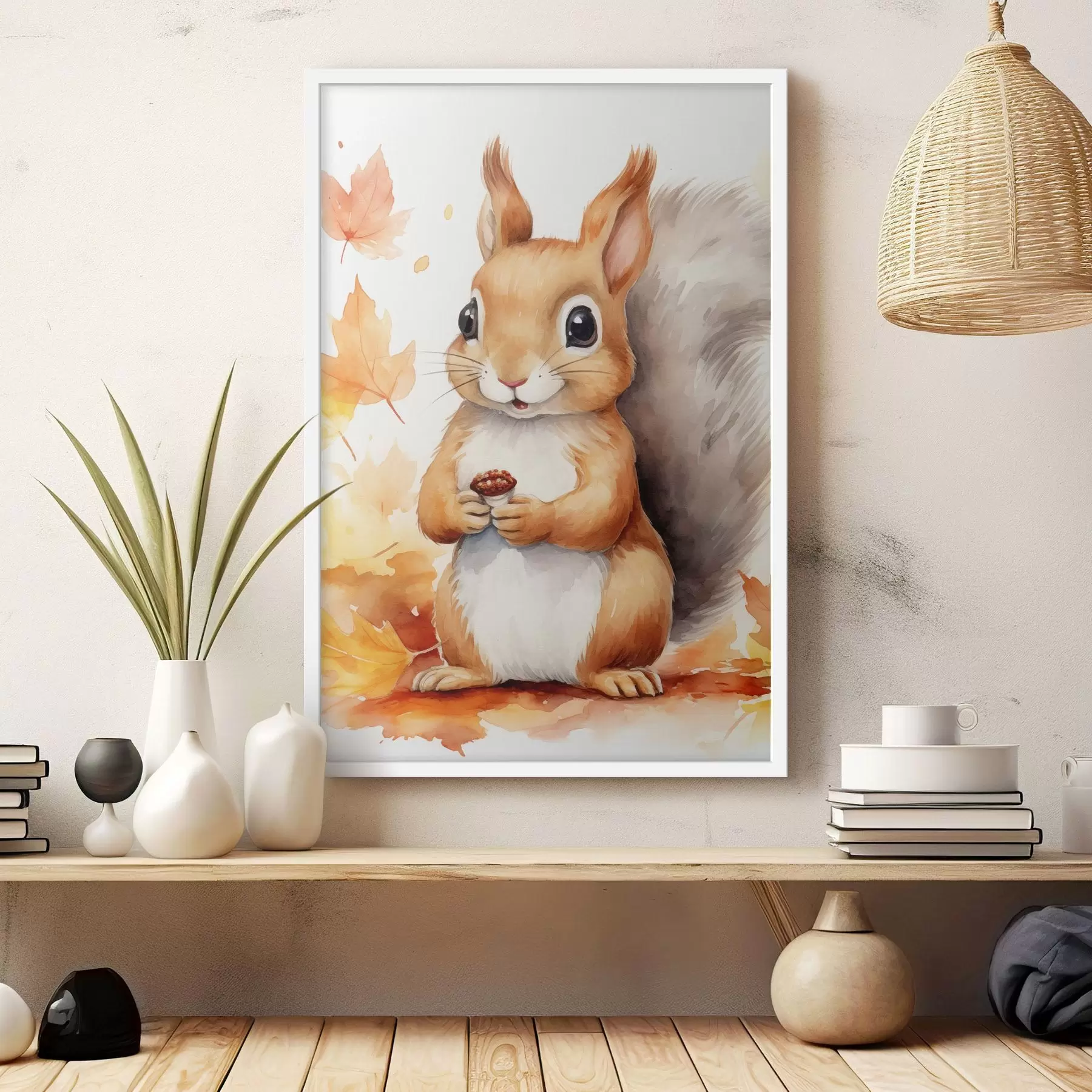 Fototapetes Cute vāvere, imitācija akvareļglezniecība f46766