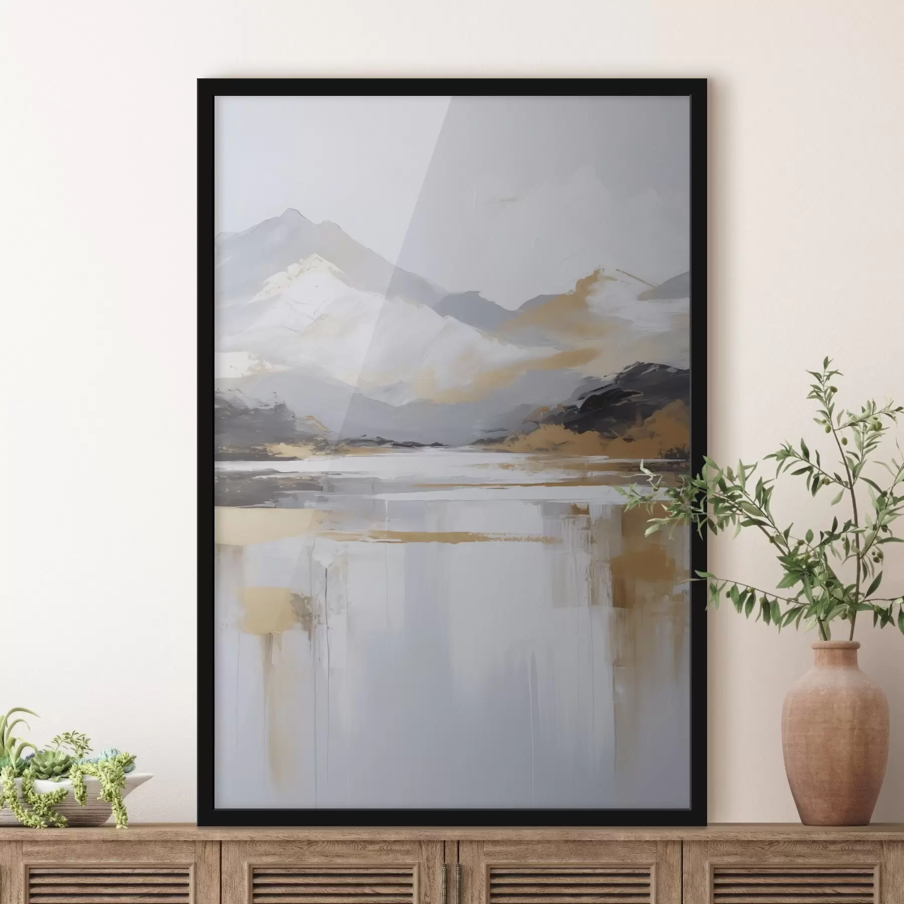 Fototapetes Abstrakta kalnu ainavas imitācija glezniecībā f46841