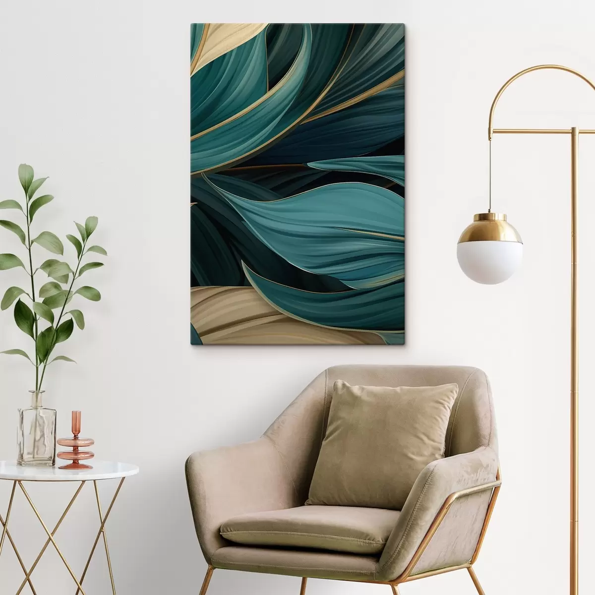 Glezna Zaļas abstrakcijas lapas s46879