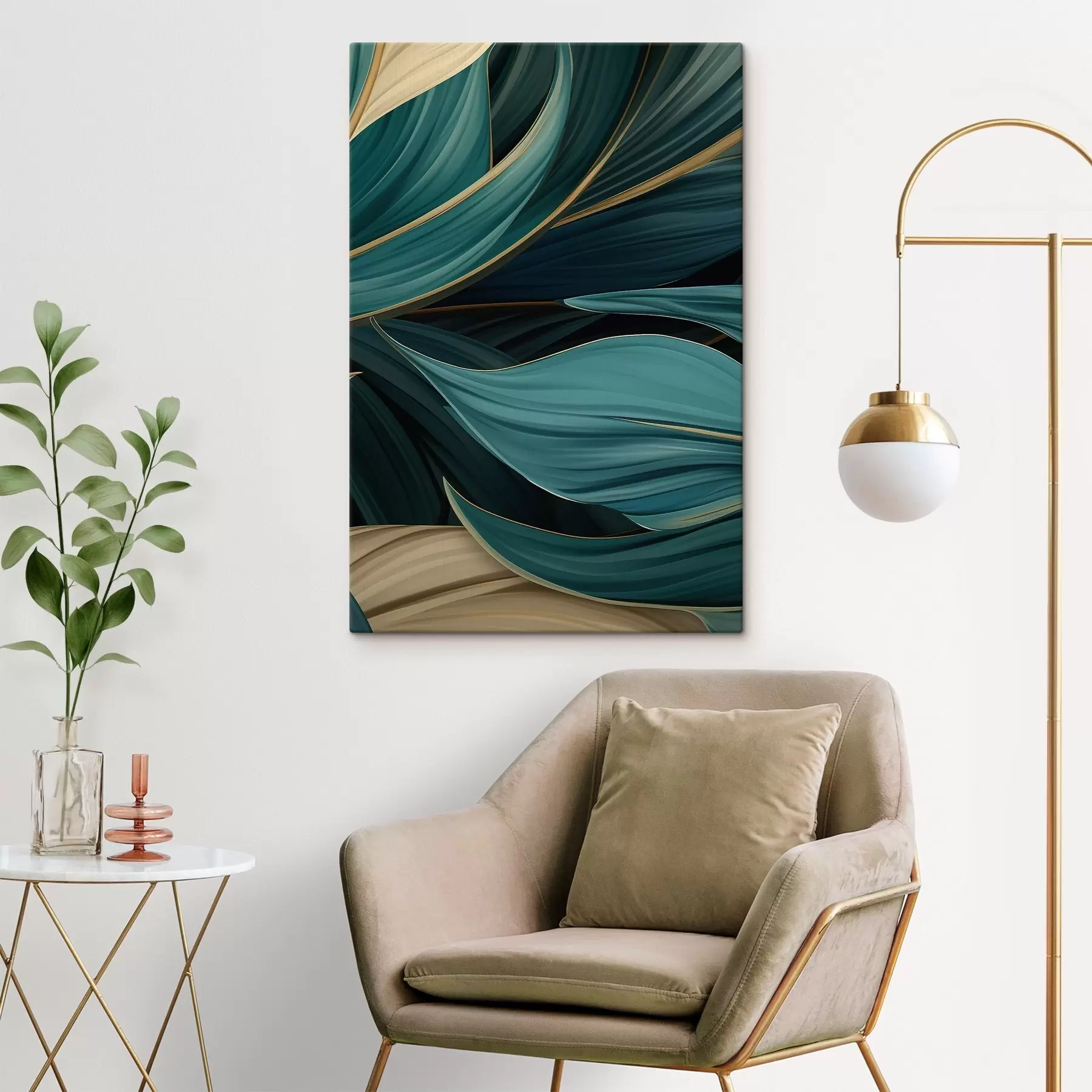 Glezna Zaļas abstrakcijas lapas s46879