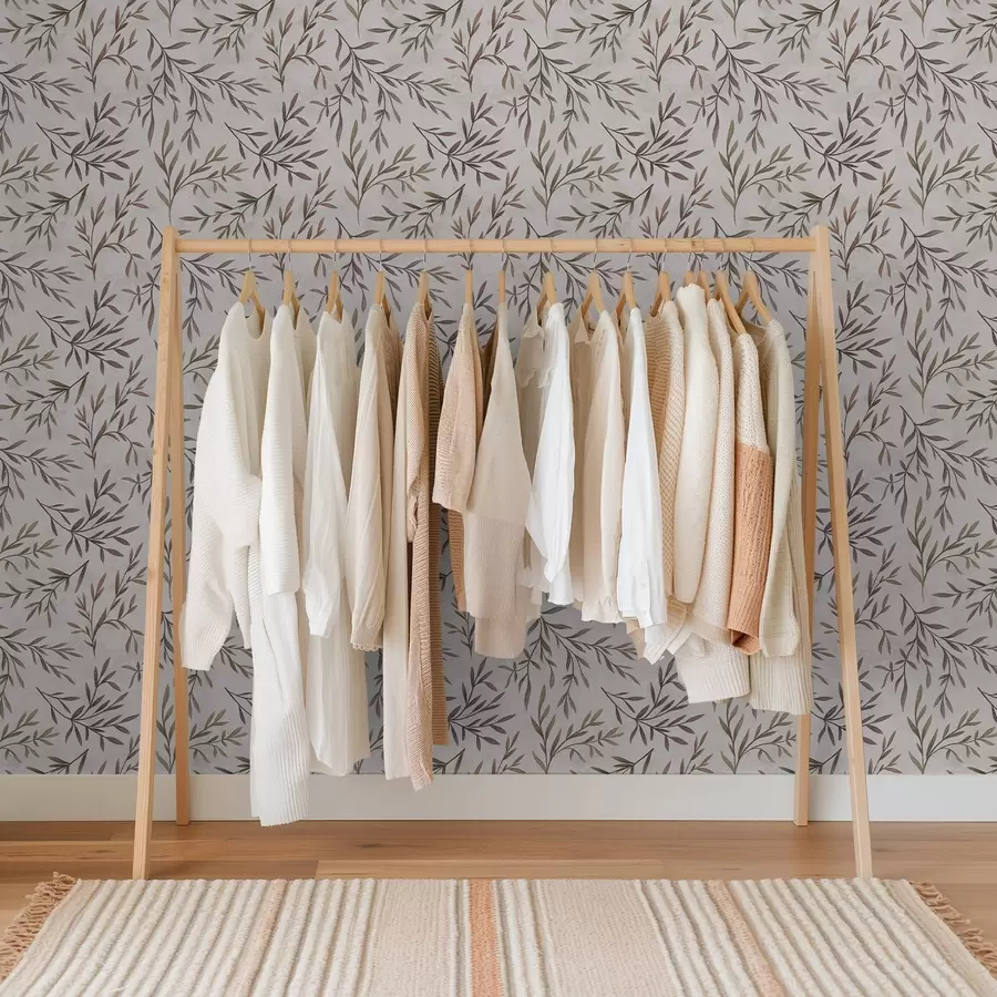 Fototapetes Daudzkrāsainas zaras ar lapām uz gaiša fona a00936v3