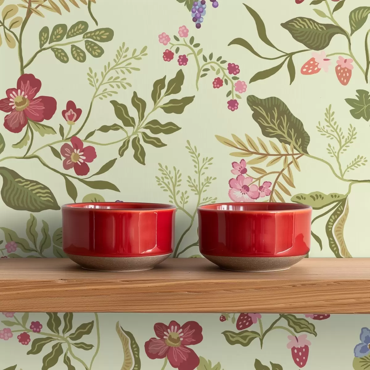 Tapetes Ziedošs dārzs ar ogām, vīnogām un savvaļas ziediem a00961