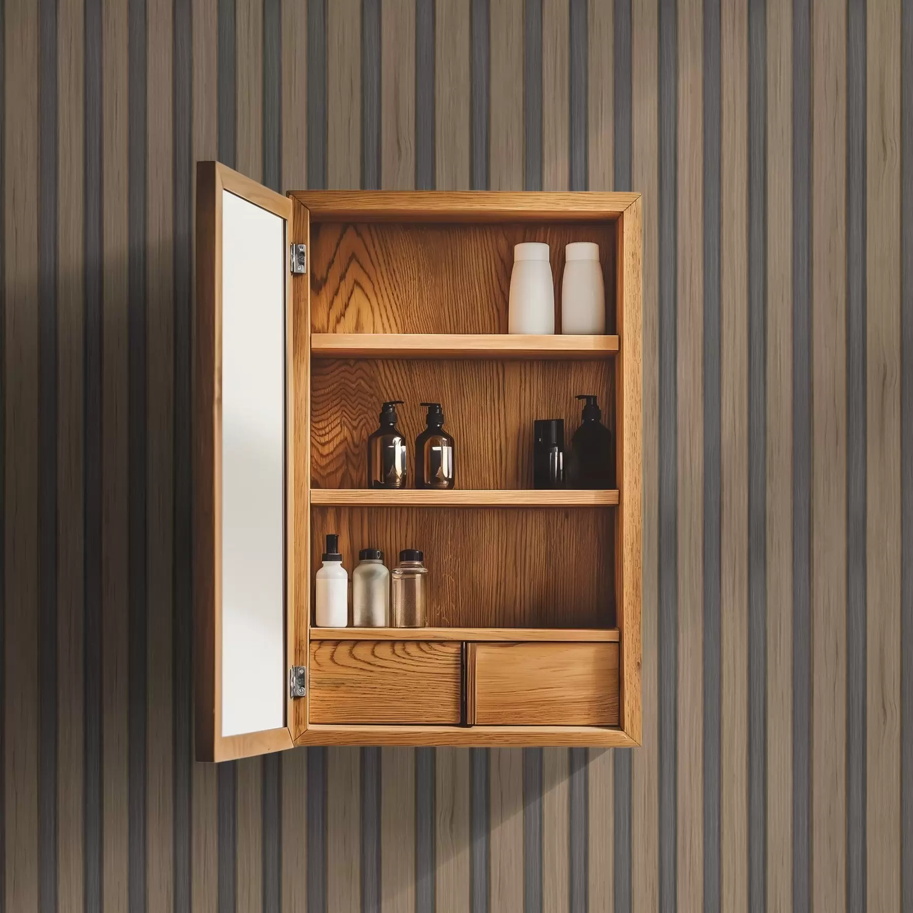 Fototapetes Vertikālas koka līstes ar tumši pelēkiem ieliktņiem a00991