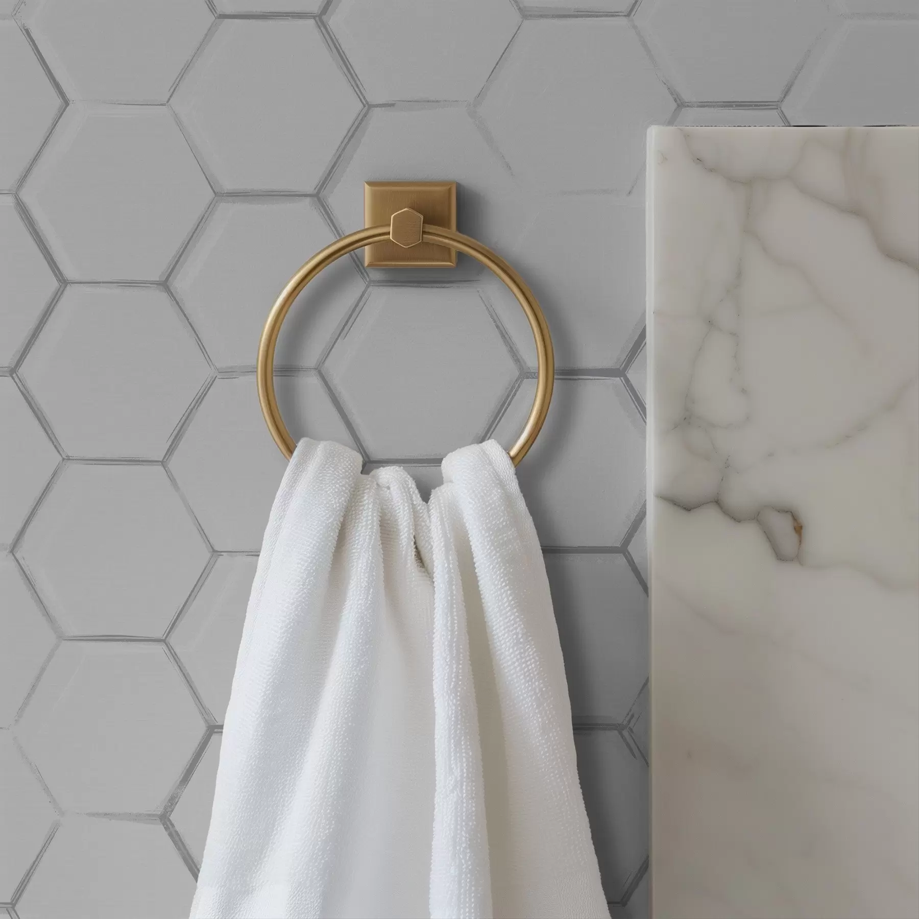 Fototapetes Baltas trīsdimensiju sešstūri uz gluda fona a01059