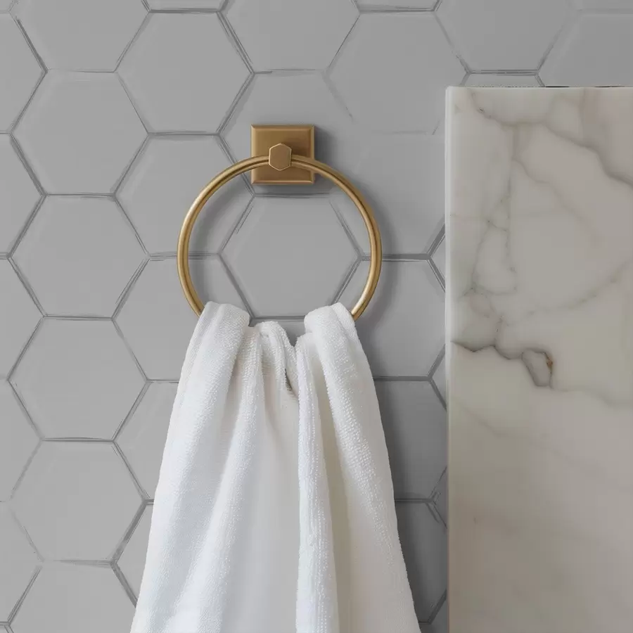 Fototapetes Baltas trīsdimensiju sešstūri uz gluda fona a01059