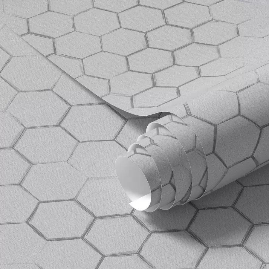 Fototapetes Smalks sešstūrains režģis uz gaiši pelēka teksturēta fona a01060