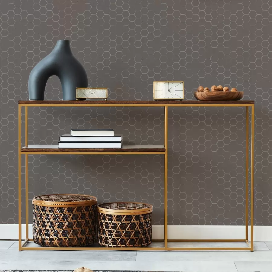 Fototapetes Blīvs sešstūrains raksts maigos pelēkos toņos a01060v2