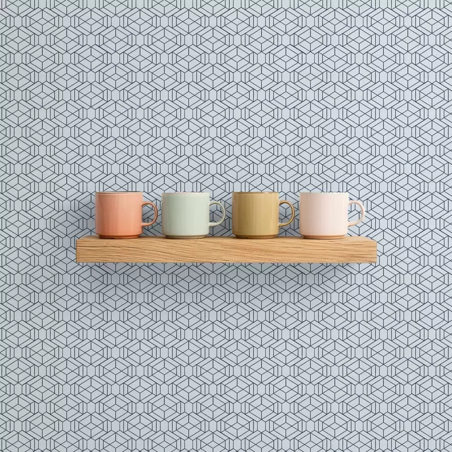 Fototapetes Gaiši zils ģeometrisks kubu raksts a01066