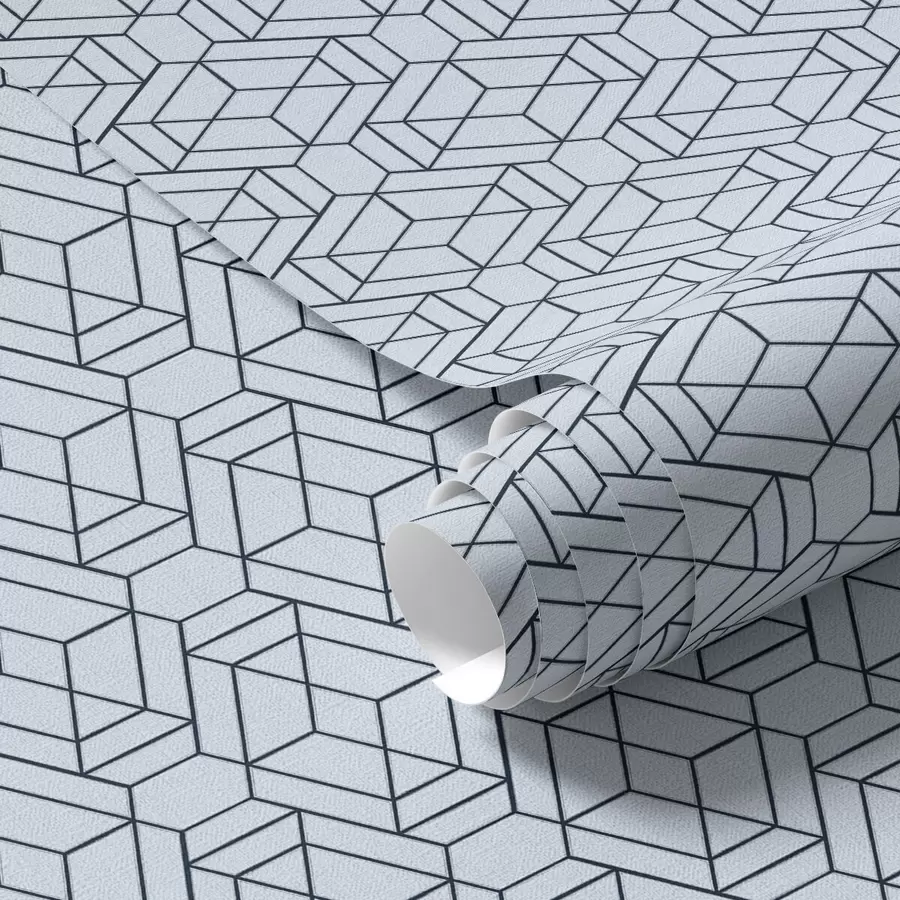 Fototapetes Gaiši zils ģeometrisks kubu raksts a01066