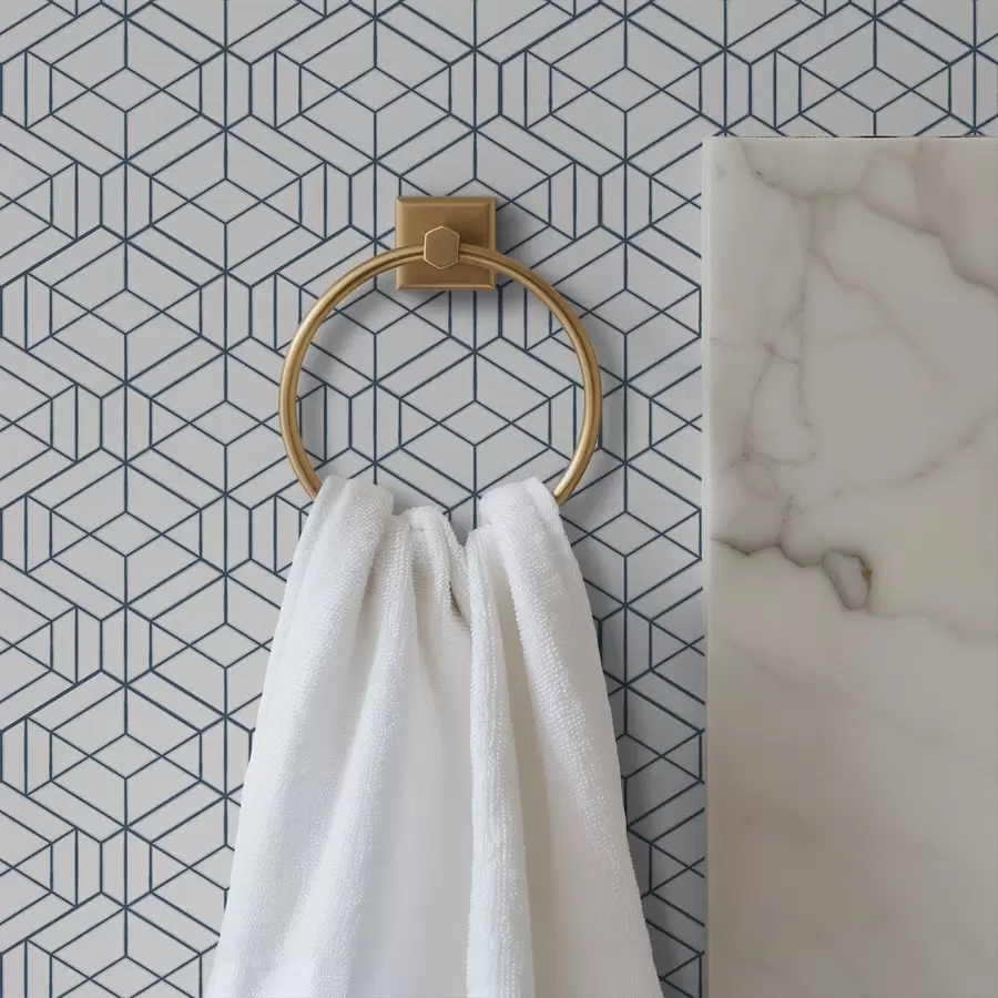 Fototapetes Balts fons ar ziliem trīsdimensiju ģeometriskiem kubiem a01067