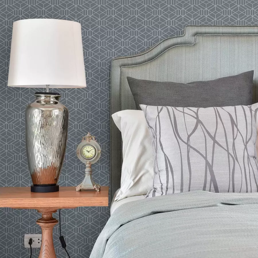 Fototapetes Pelēks fons ar baltiem trīsdimensiju kubiem režģī a01067v2