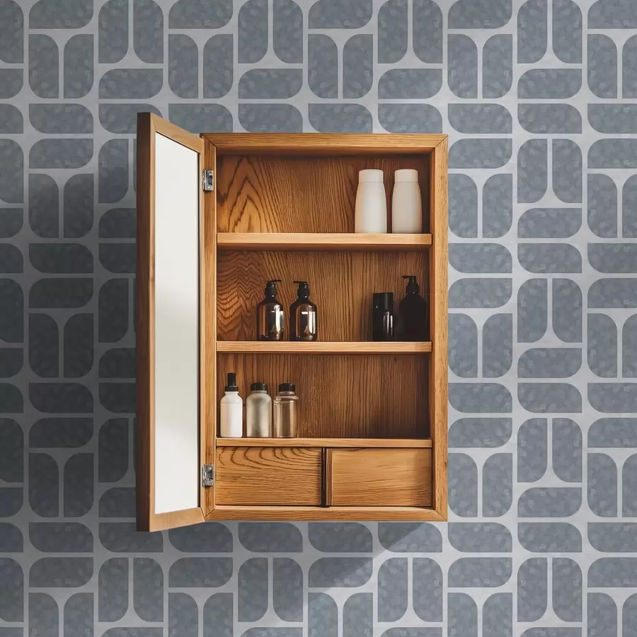 Fototapetes Pelēka mozaīka, kurā mijas apaļas un taisnstūra formas a01069