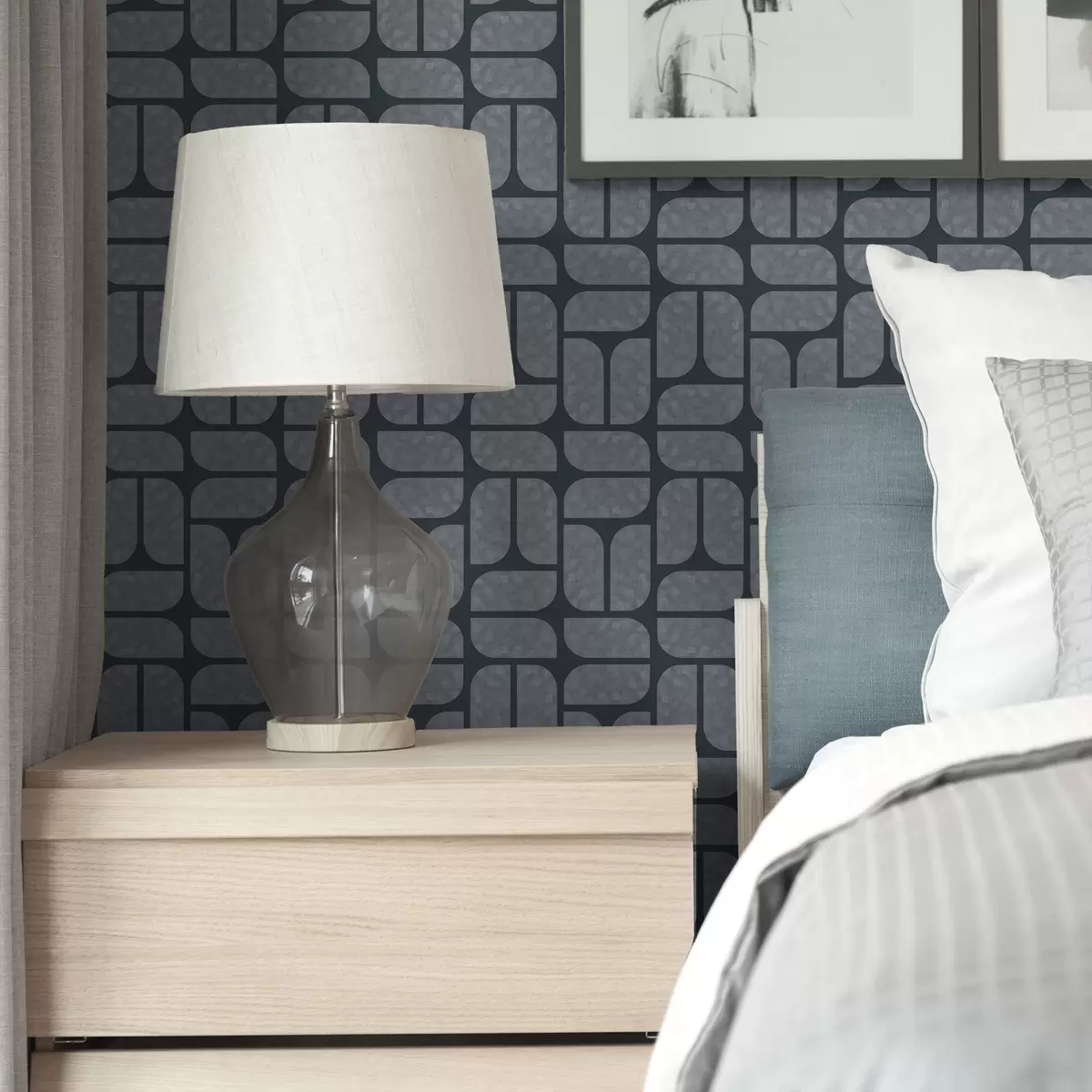 Tapetes Tumšs fons ar pelēku mozaīku no noapaļotiem moduļiem a01069v1