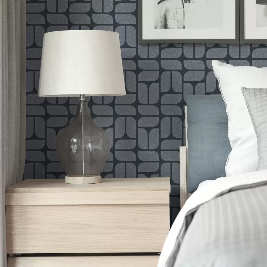 Fototapetes Tumšs fons ar pelēku mozaīku no noapaļotiem moduļiem a01069v1