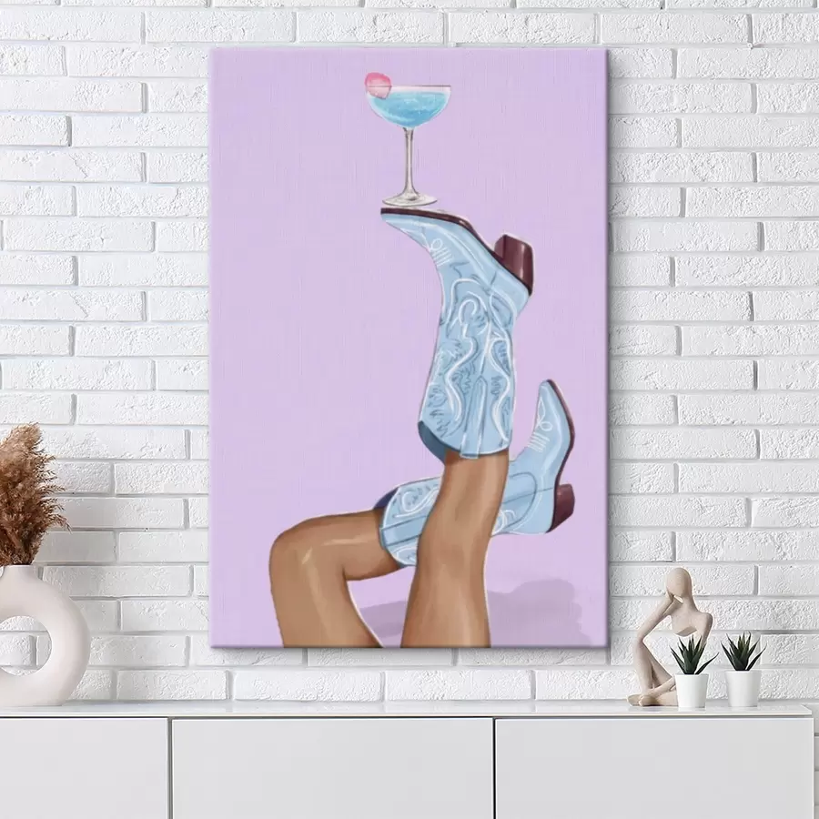 Glezna Zilas zābaki ar stiklu s46845