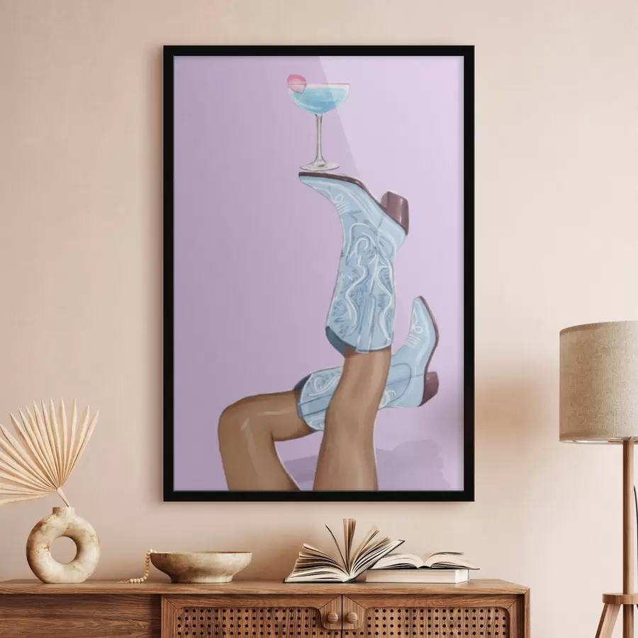 Fototapetes Zilas zābaki ar stiklu f46845