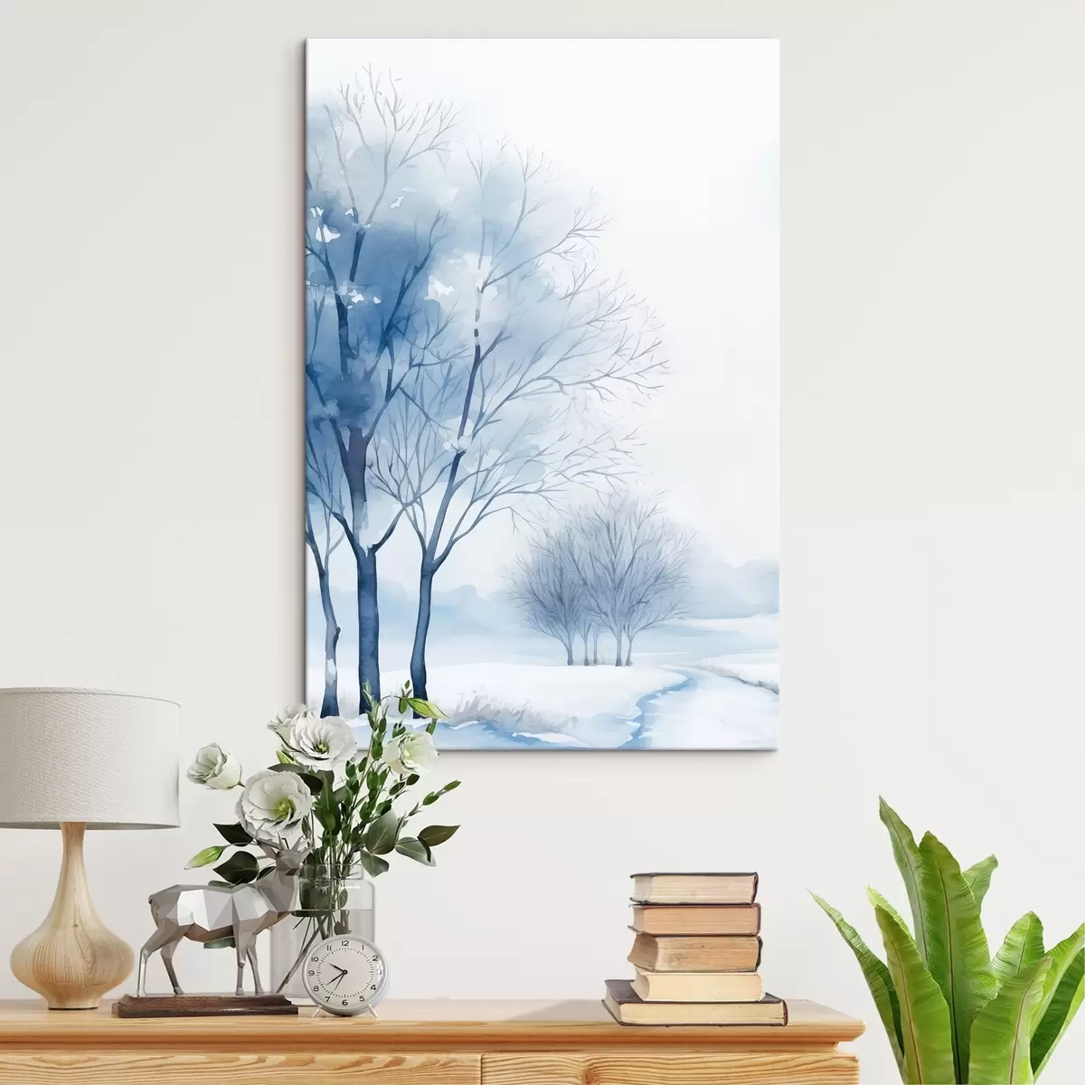 Glezna Sniega klāti koki mežā s46965