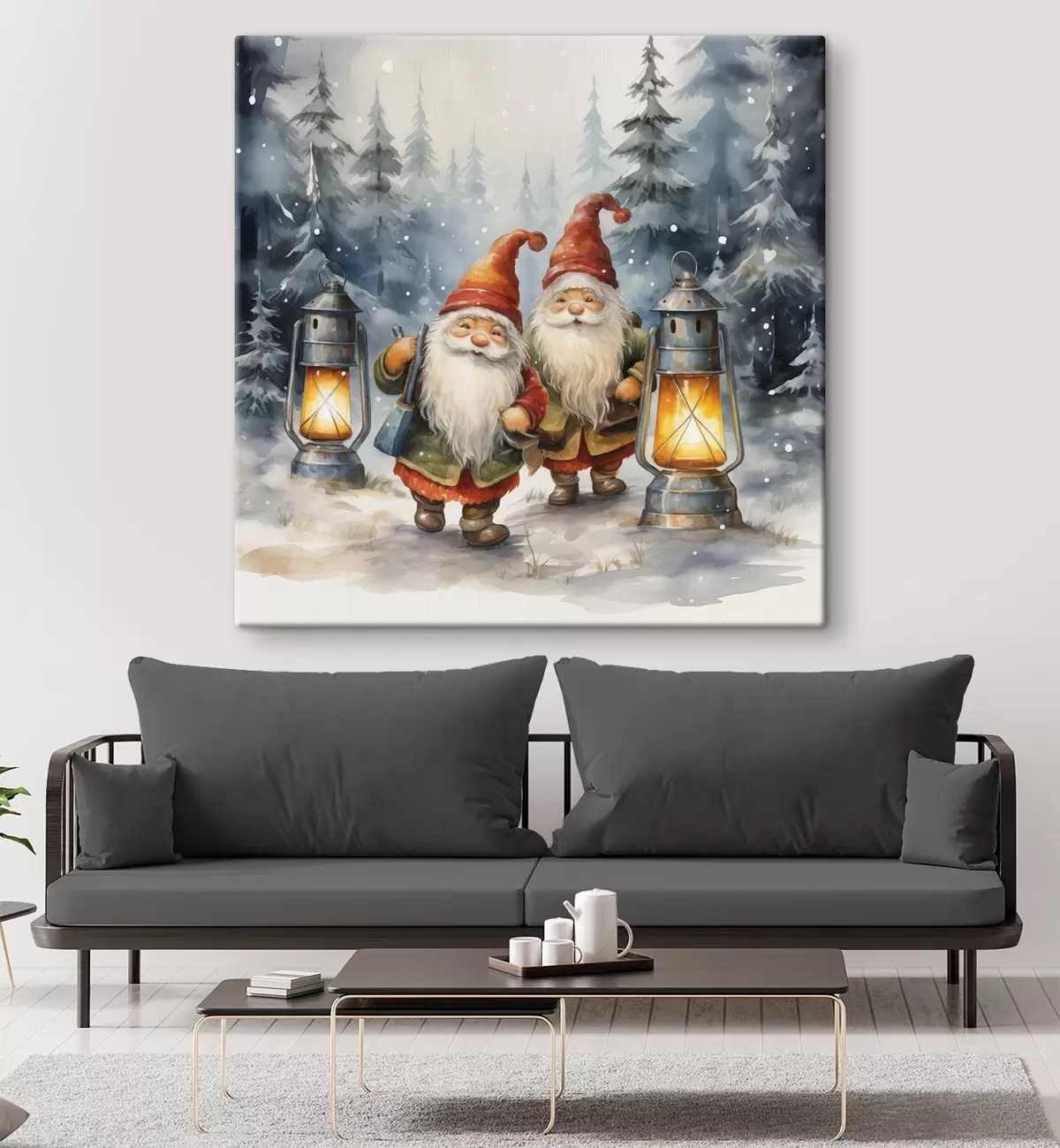 Glezna Jaungada rūķi, imitācija akvareļi s46970