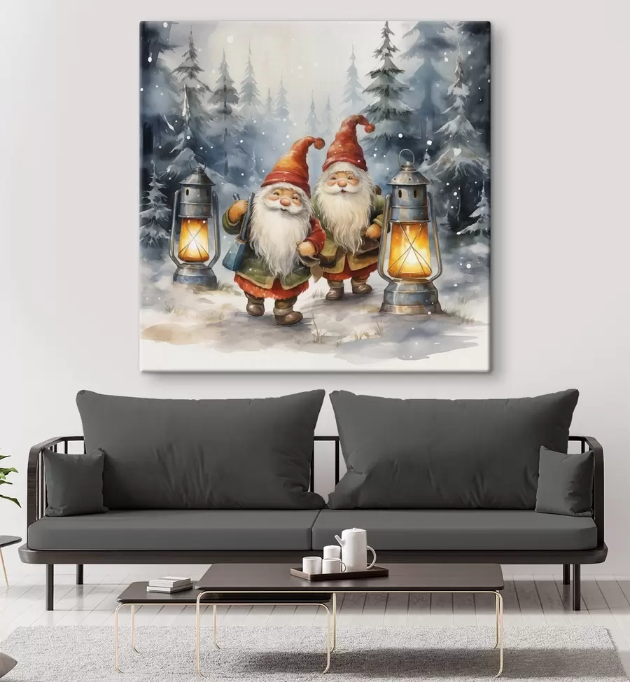 Glezna Jaungada rūķi, imitācija akvareļi s46970