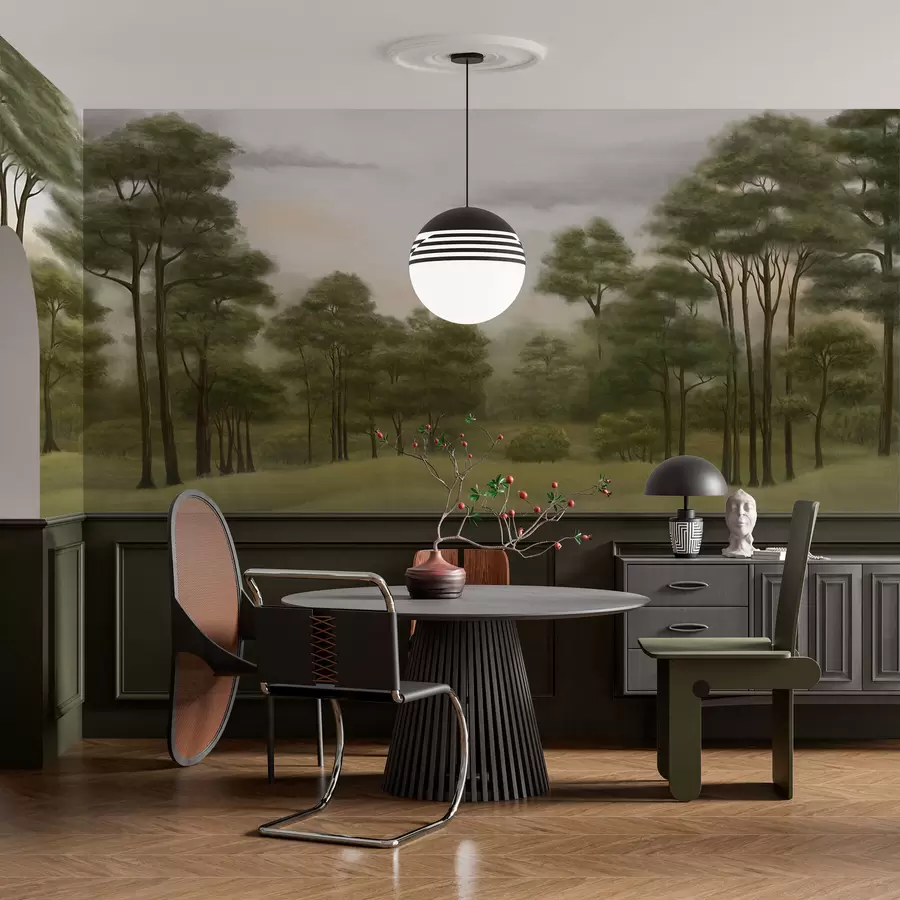 Fototapetes Mierīga meža ainava maigās krāsās w02193