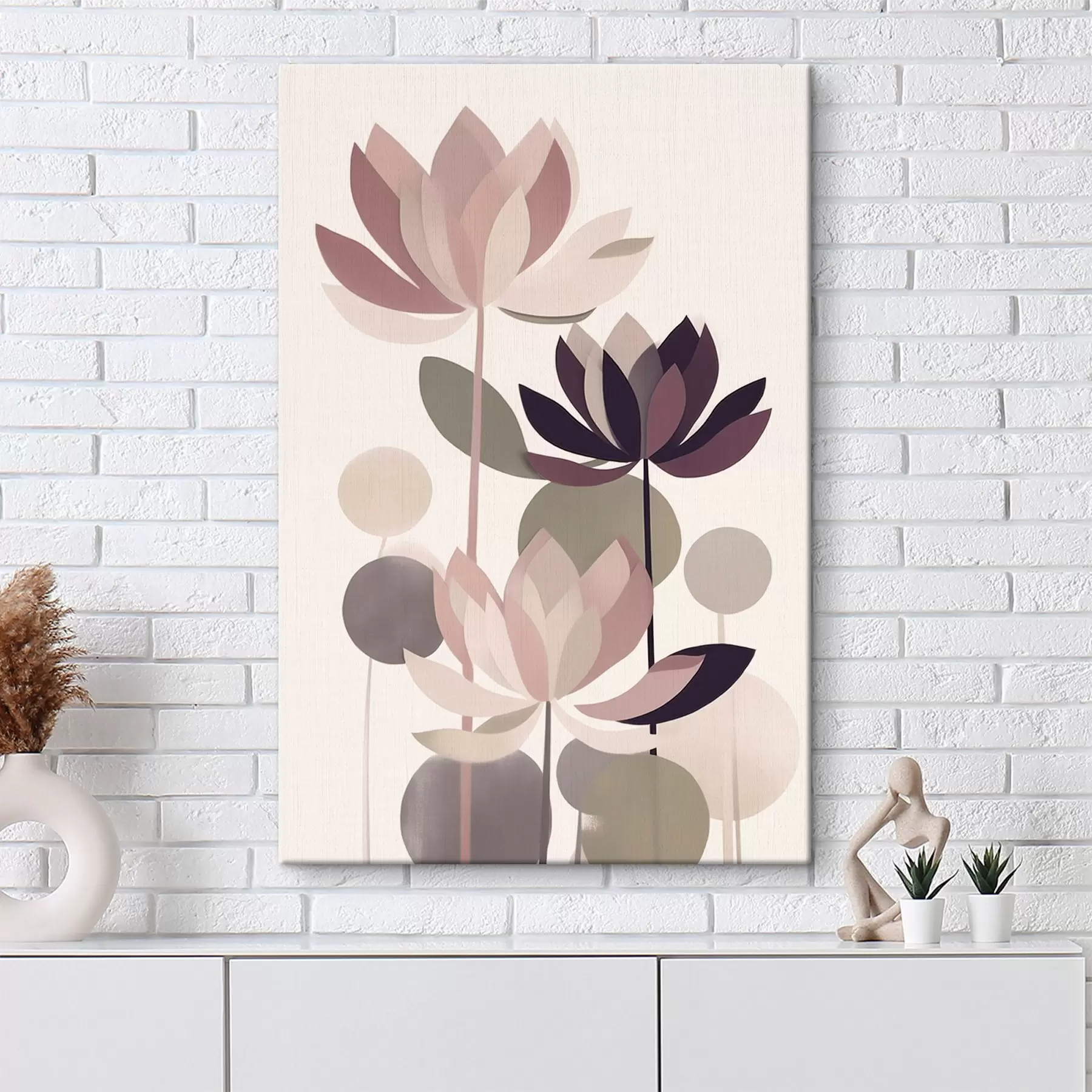 Glezna Abstraktas lotosa ziedi s46998