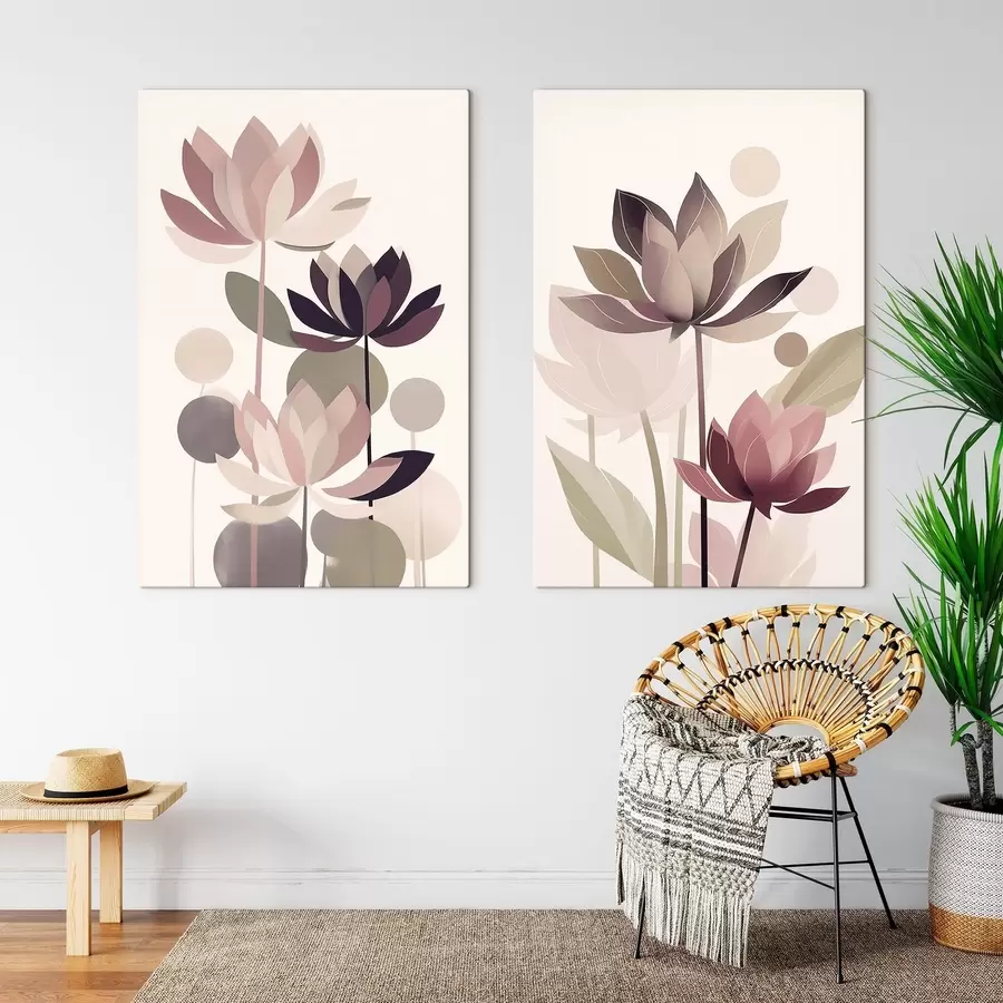 Glezna Abstraktas lotosa ziedi m01110