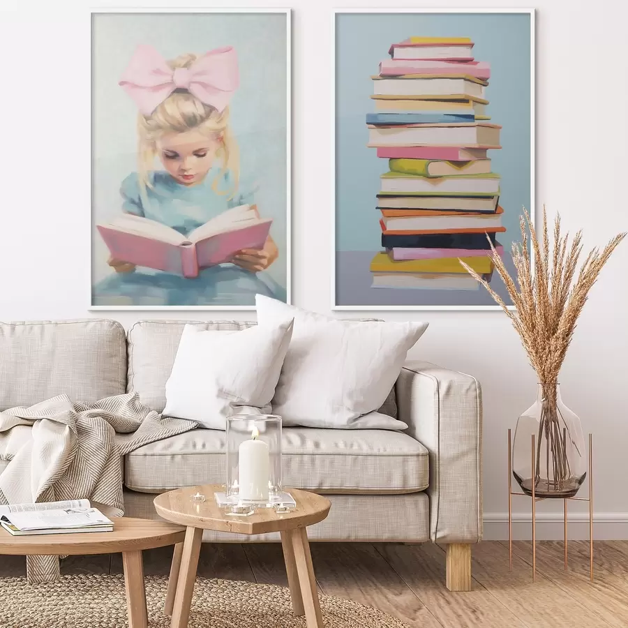 Fototapetes Meitene un grāmatas d00395