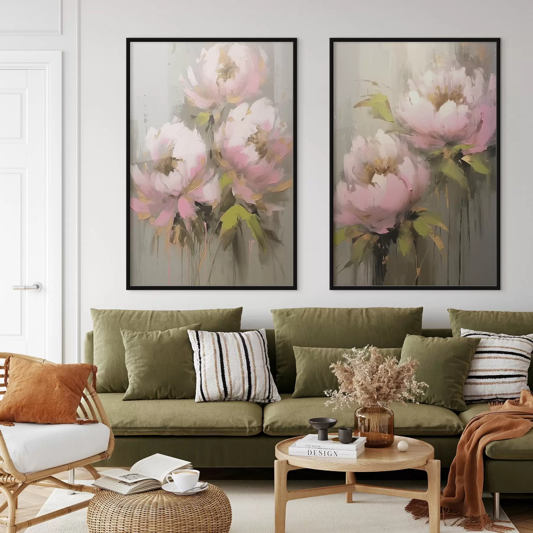 Fototapetes Rozā peoniju ziedi d00401