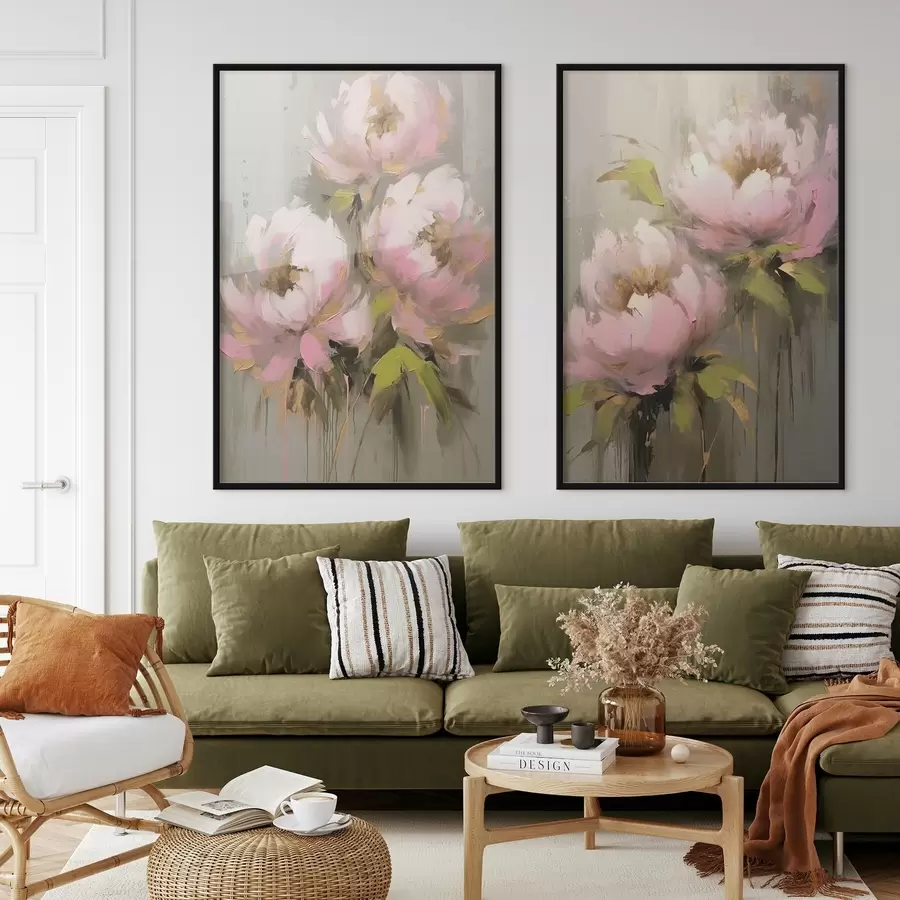 Fototapetes Rozā peoniju ziedi d00401