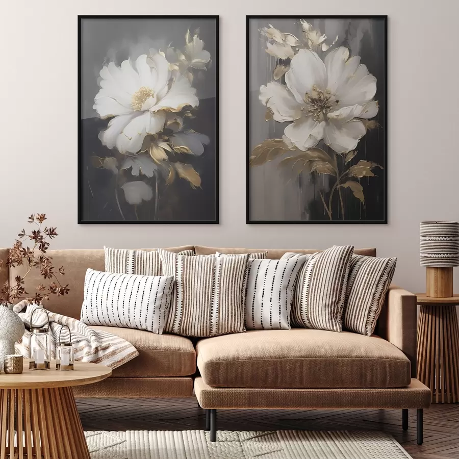 Fototapetes Skaisti ziedi uz tumša fona d00428